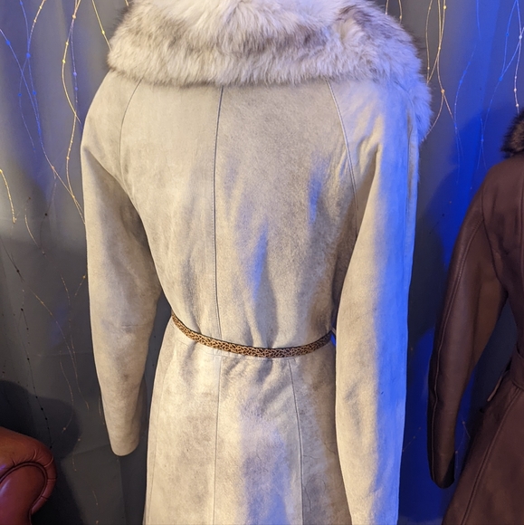 Genuine Fox and natural suede leather Penny Lane coat - Picture 2 of 2